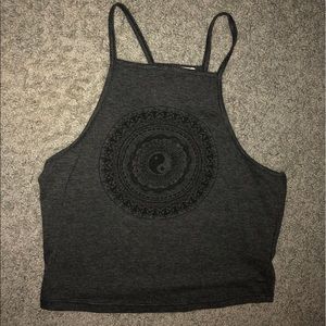 Pacsun LA hearts grey crop top